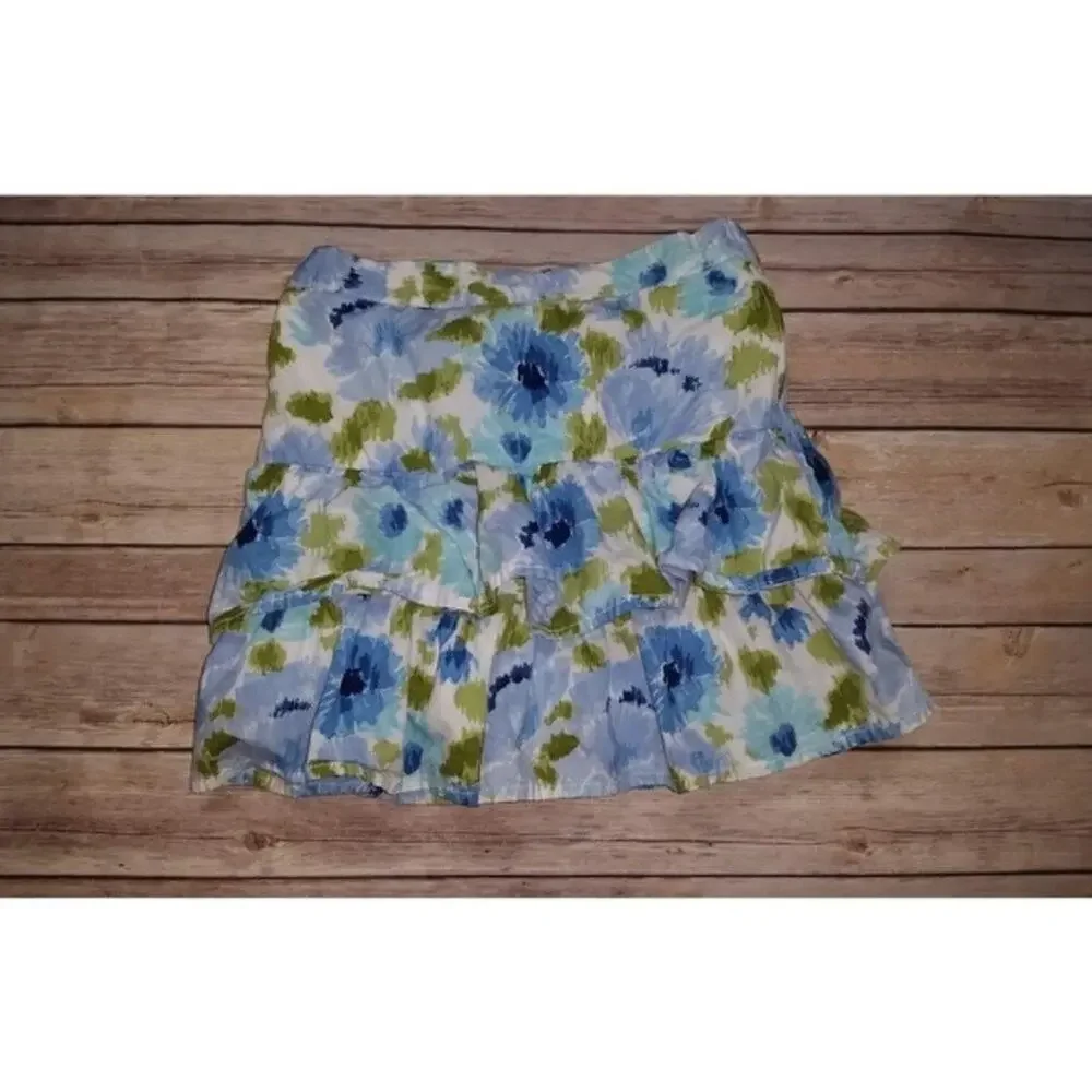 Gymboree Malibu Cowgirl Cornflower Floral Tiered Ruffle Skort Size 9